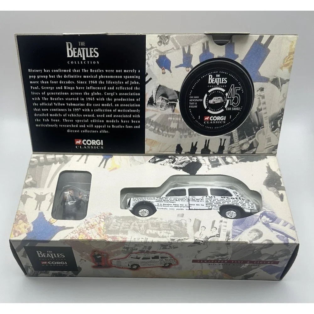 CORGI CLASSICS THE BEATLES COLLECTION 58003 NEWSPAPER TAXI & FIGURE NEW
